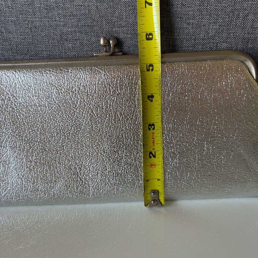 VINTAGE Mid-Century Modern 1950's Silver Foil Clutch Purse - Picture 9 of 9